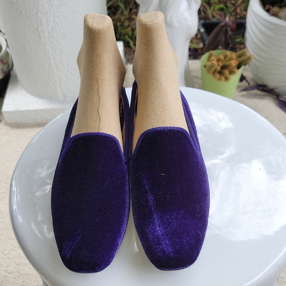 Lands End Purple Velvet Flats Size 7.5B